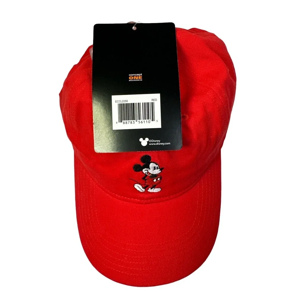 DISNEY Mickey Mouse New Tags Baseball Adjustable‎ Red Cap One Size 100%Cotton